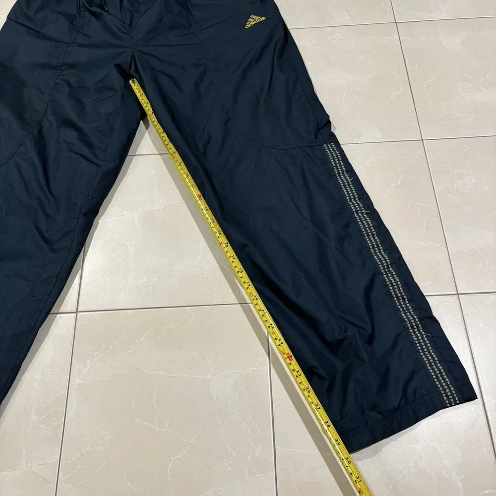 Vintage Adidas Track Pants Men's Large Blue Yellow Baggy Wide Leg Sweatpants Y2K